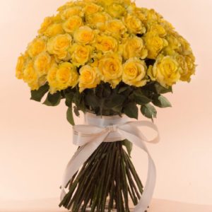 100 rose bouquet yellow