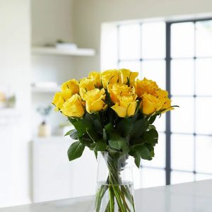 Yellow Roses in A Vase