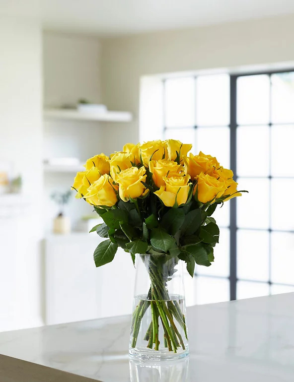 Yellow Roses in A Vase