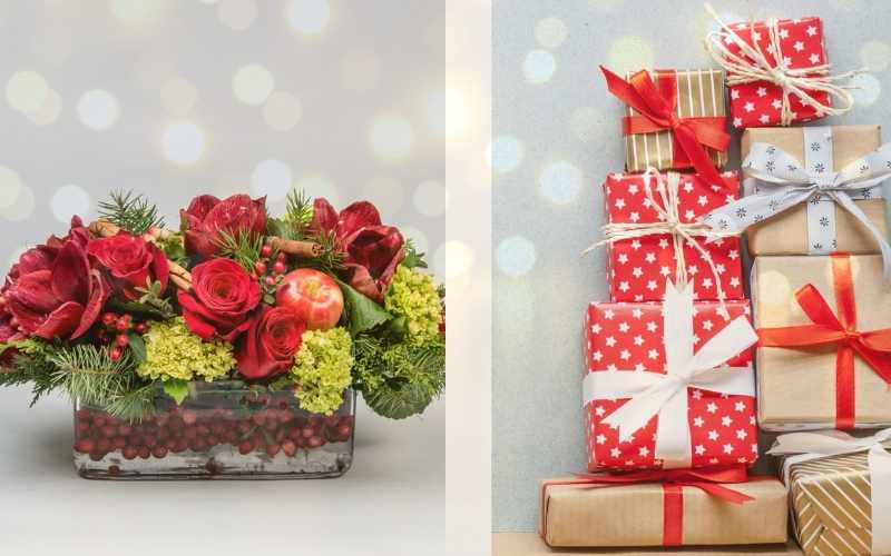 Combining Festive Flowers with Seasonal Gifts