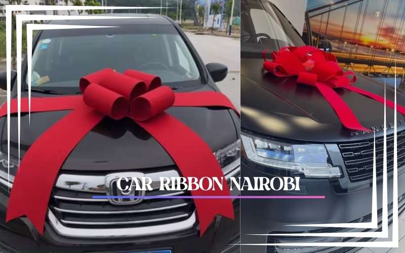 New black cars with large red ribbons in Nairobi, perfect for gifting or special occasions