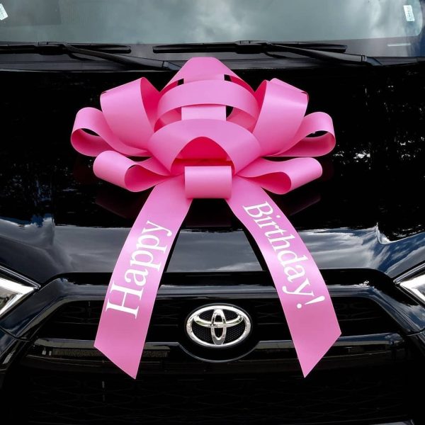 Happy Birthday pink car bow